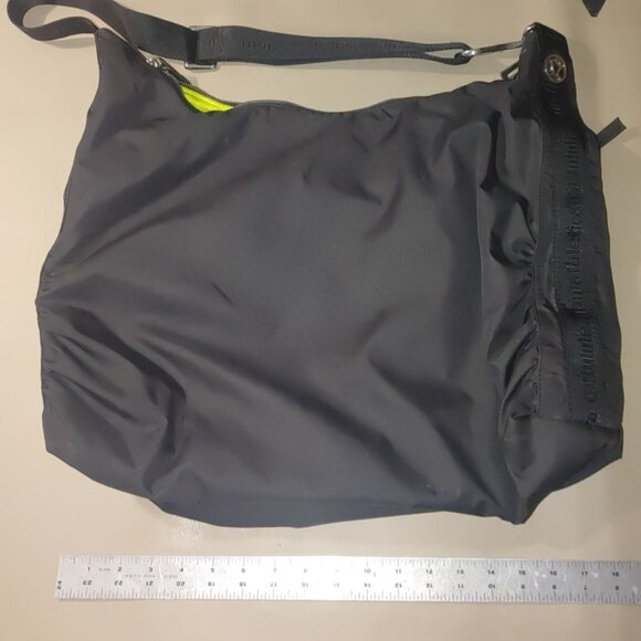 Lululemon Athletica Black Neon Yellow Large Gym Go Bag Adjustable Strap Pockets - Picture 5 of 12